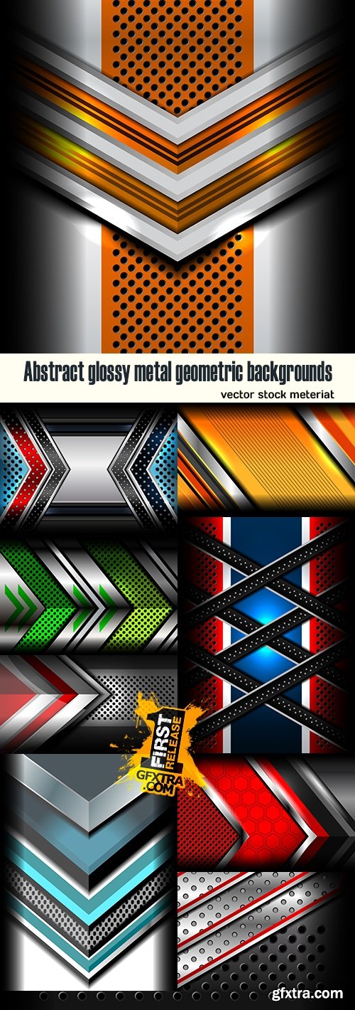 Abstract glossy metal geometric backgrounds