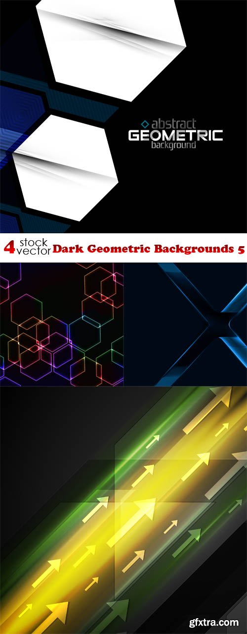 Vectors - Dark Geometric Backgrounds 5