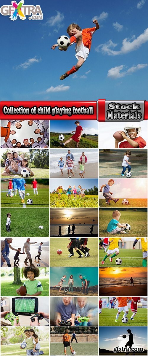 Collection of child adolescent children playing football ball soccer field 25 HQ Jpeg