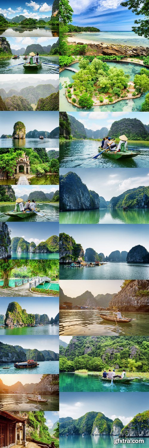 Tourists in boats, Vietnam