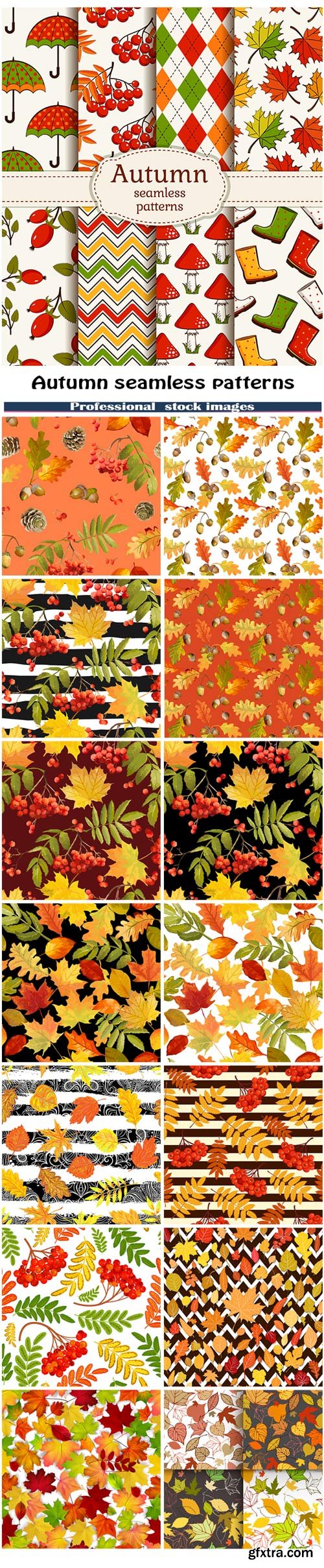 Autumn seamless patterns