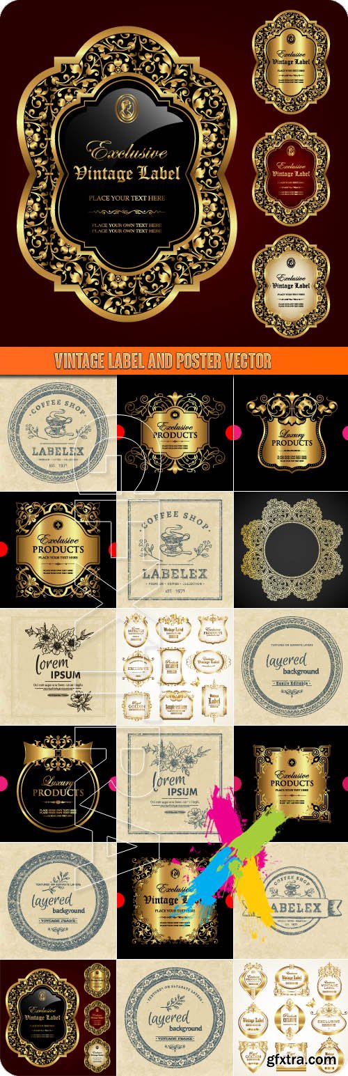 Vintage label and poster vector