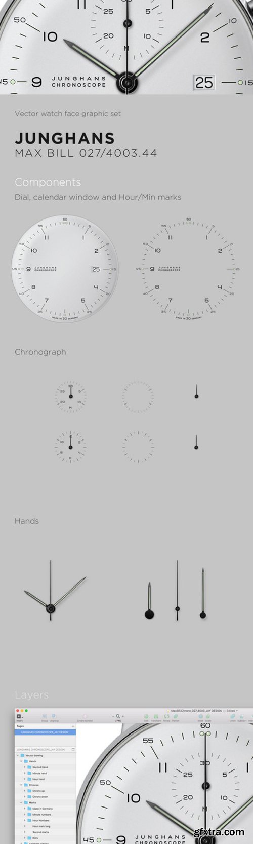 CM - Watch face vector drawing- Max Bill 761217