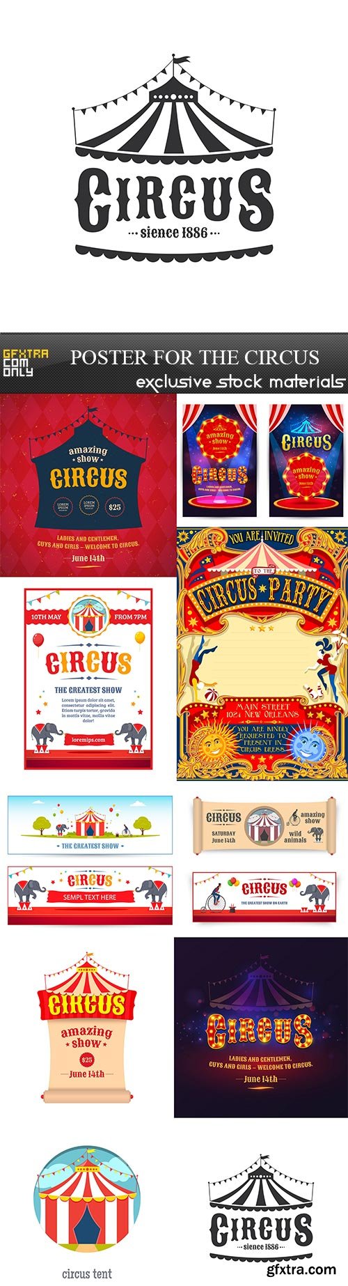 Poster for the circus, 10 x EPS