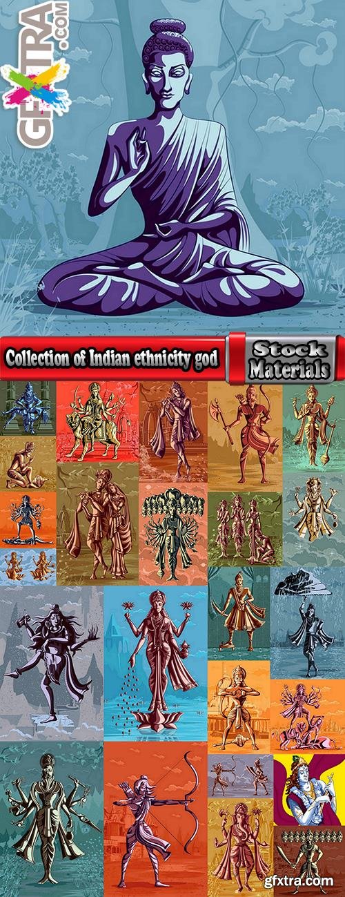 Collection of Indian ethnicity god gods vector image 25 EPS
