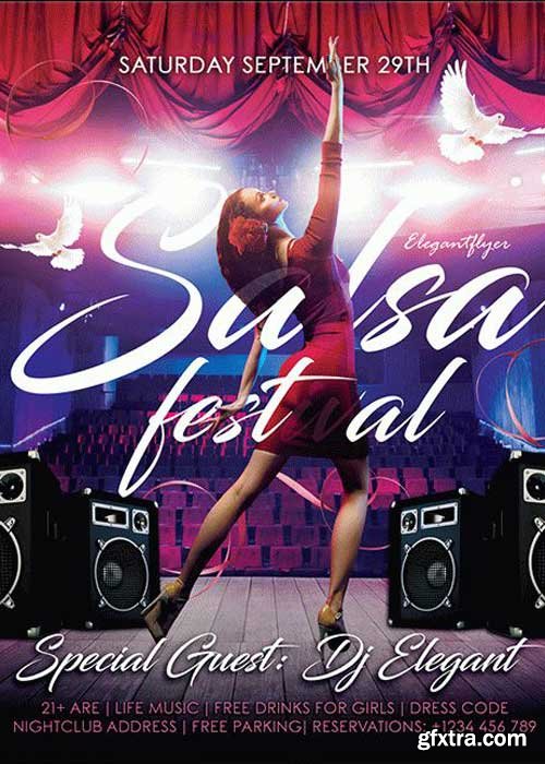 Salsa Festival V6 Flyer PSD Template + Facebook Cover
