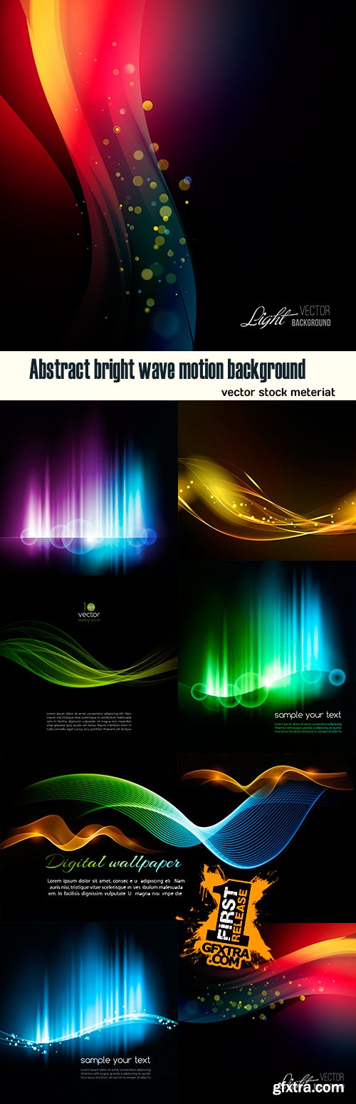 Abstract bright wave motion background