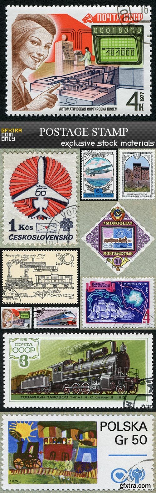 Postage stamp, 10 x UHQ JPEG