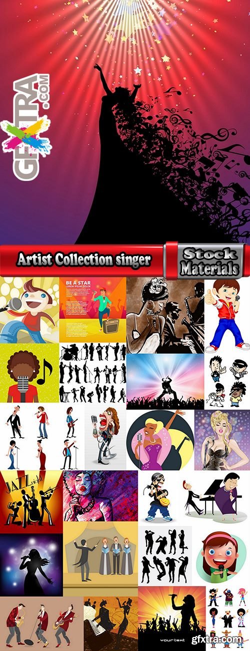 Artist Collection singer soloist song music poster a vector image 25 EPS