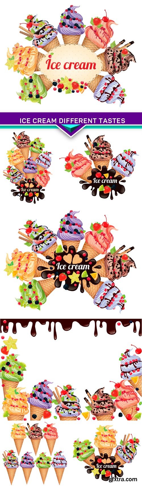 Ice Cream Different Tastes 7xEPS