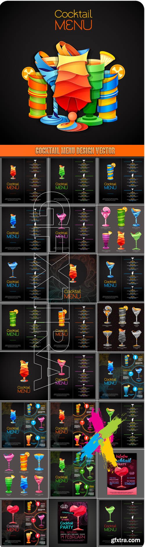 Cocktail Menu design vector