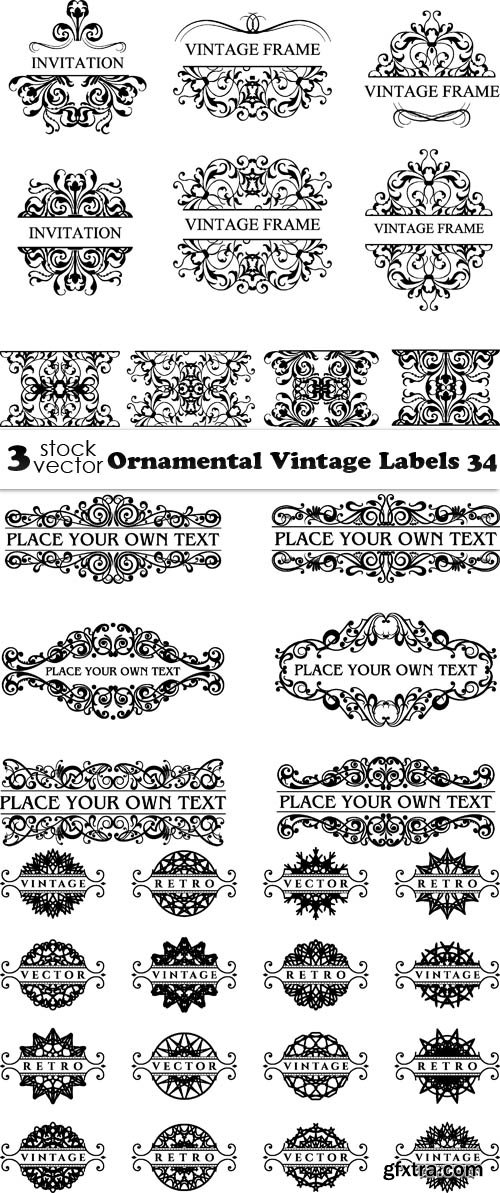 Vectors - Ornamental Vintage Labels 34