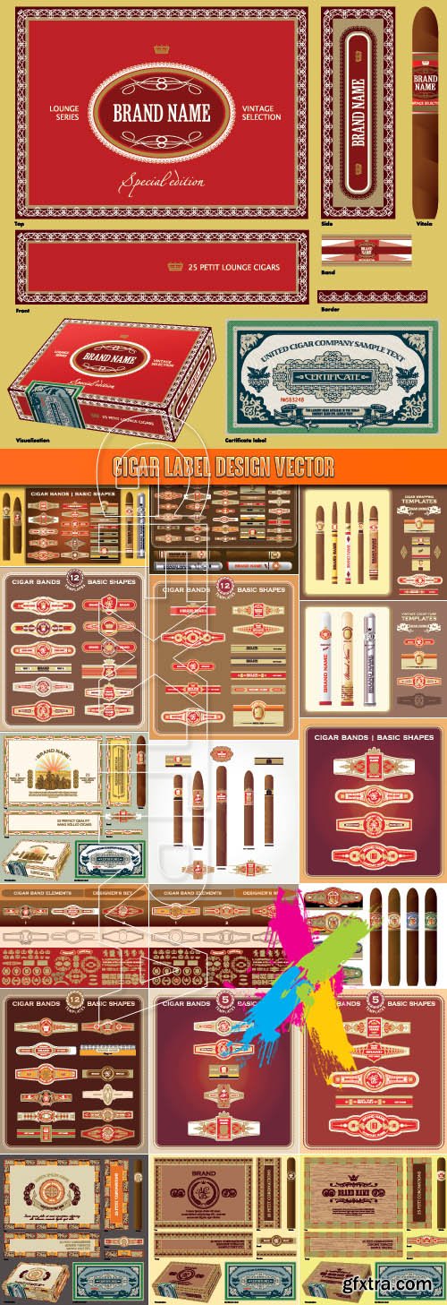 Cigar label design vector