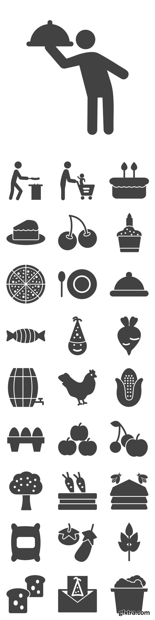Vector Set - Black Food Icons