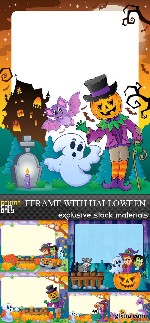 Fframe with Halloween - 6 EPS