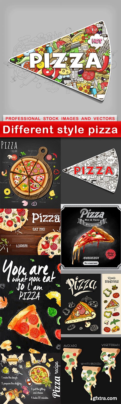 Different style pizza - 9 EPS