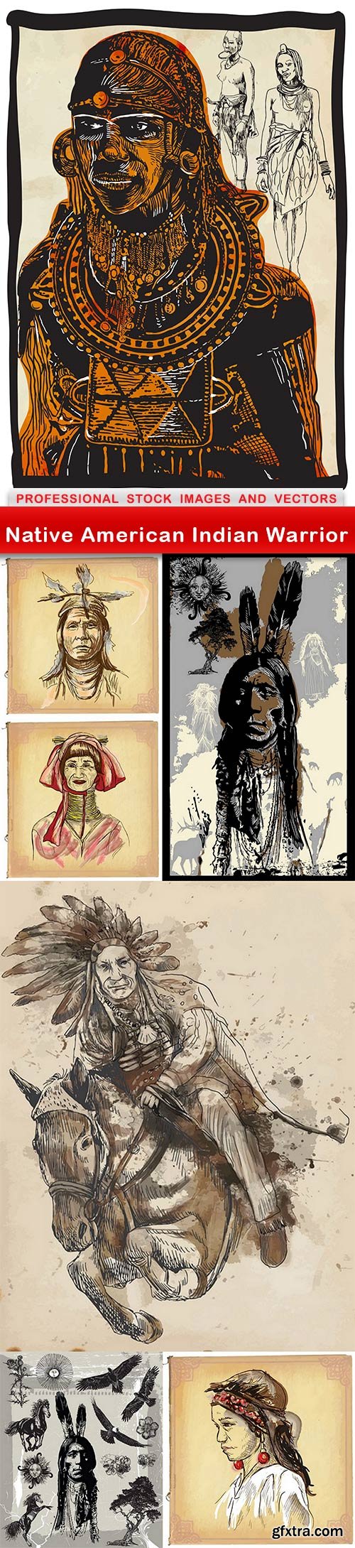 Native American Indian Warrior - 7 EPS
