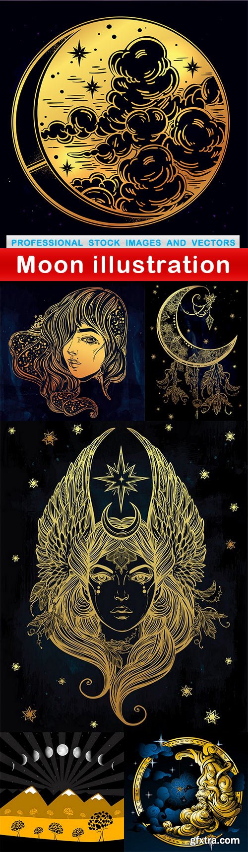 Moon illustration - 6 EPS