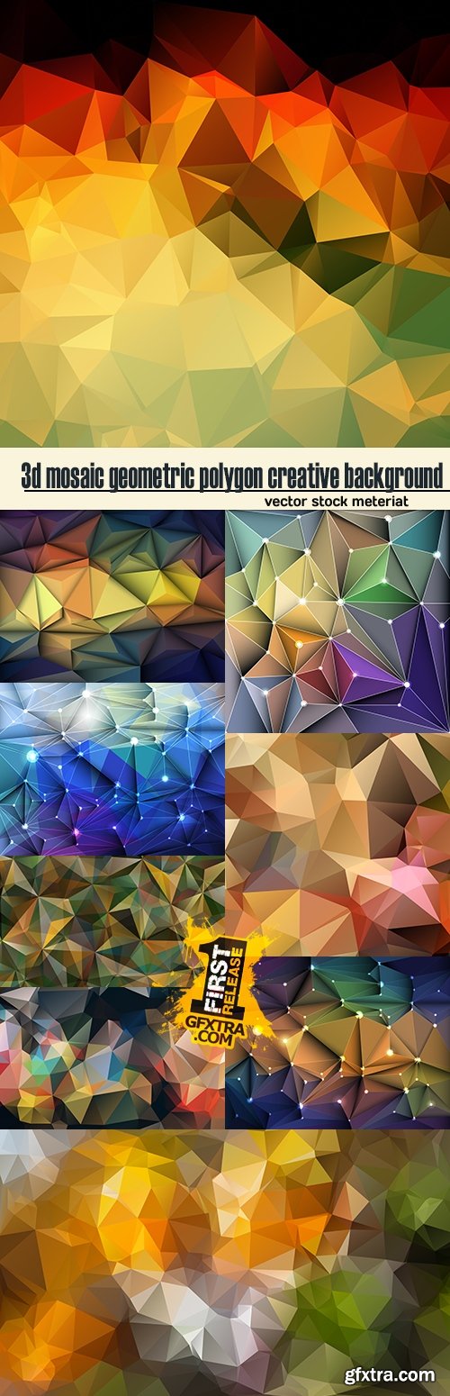 3d mosaic geometric polygon creative background