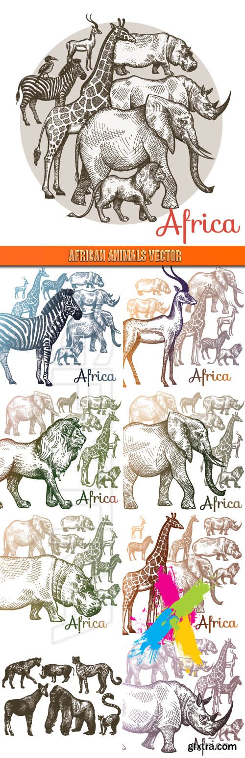 African animals vector