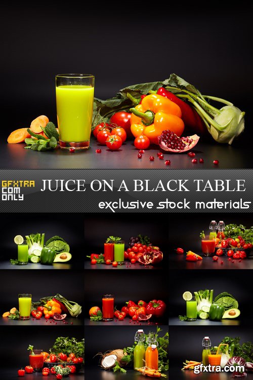 Juice on a Black Table - 8 UHQ JPEG