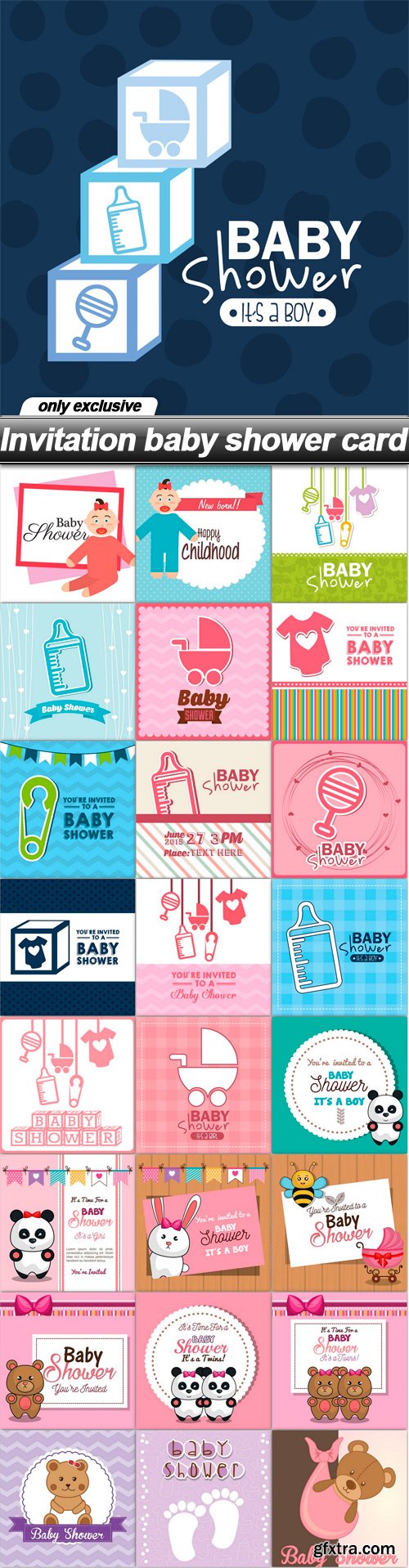 Invitation baby shower card - 25 EPS