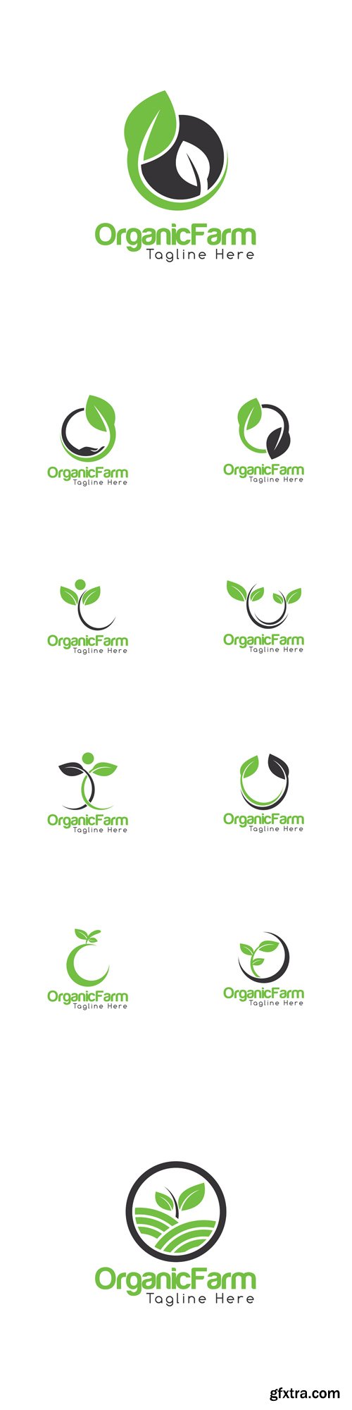 Vector Set - Organic Farm Creative Concept Logo Design
