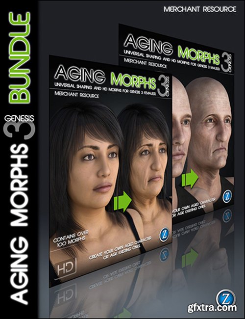 DAZ3D - Aging Morphs 3 for Genesis 3 Bundle 33873