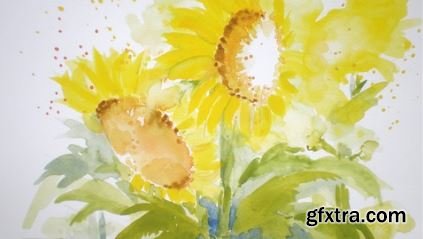 Paint these colourful, bold sunflowers with ease and drama