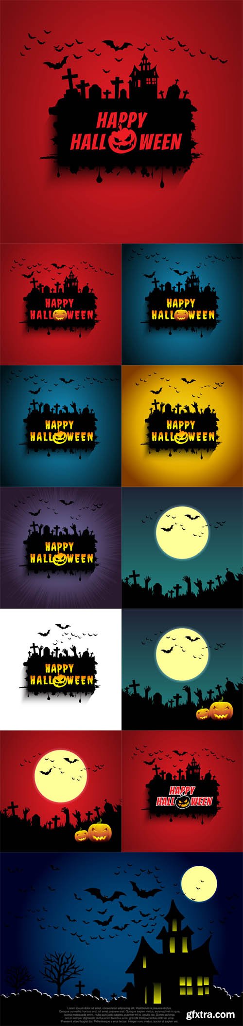 Vector Set - Halloween Cards