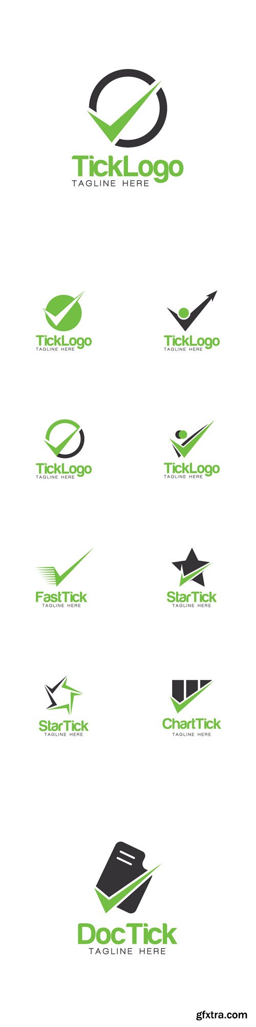 Vector Set - Tick Creative Concept Logo Design