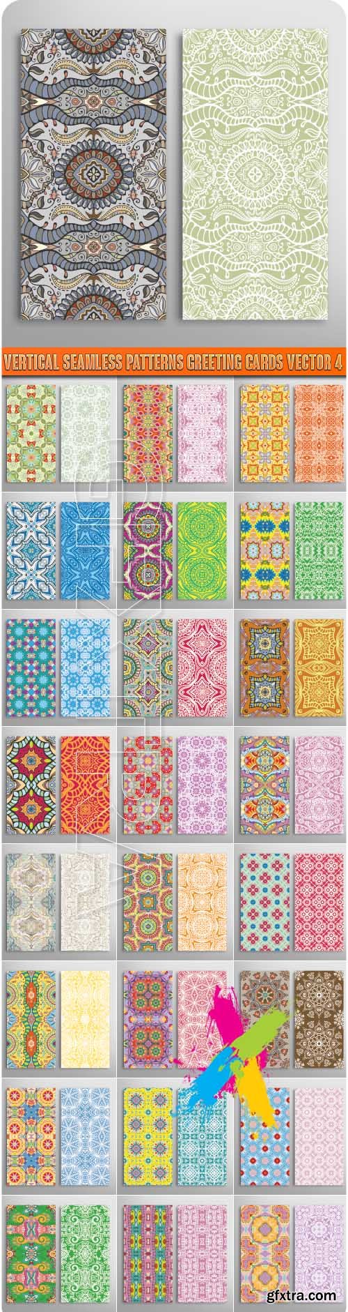 Vertical seamless patterns greeting cards vector 4