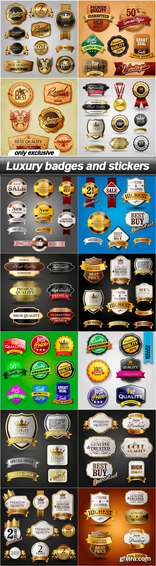 Luxury badges and stickers - 14 EPS