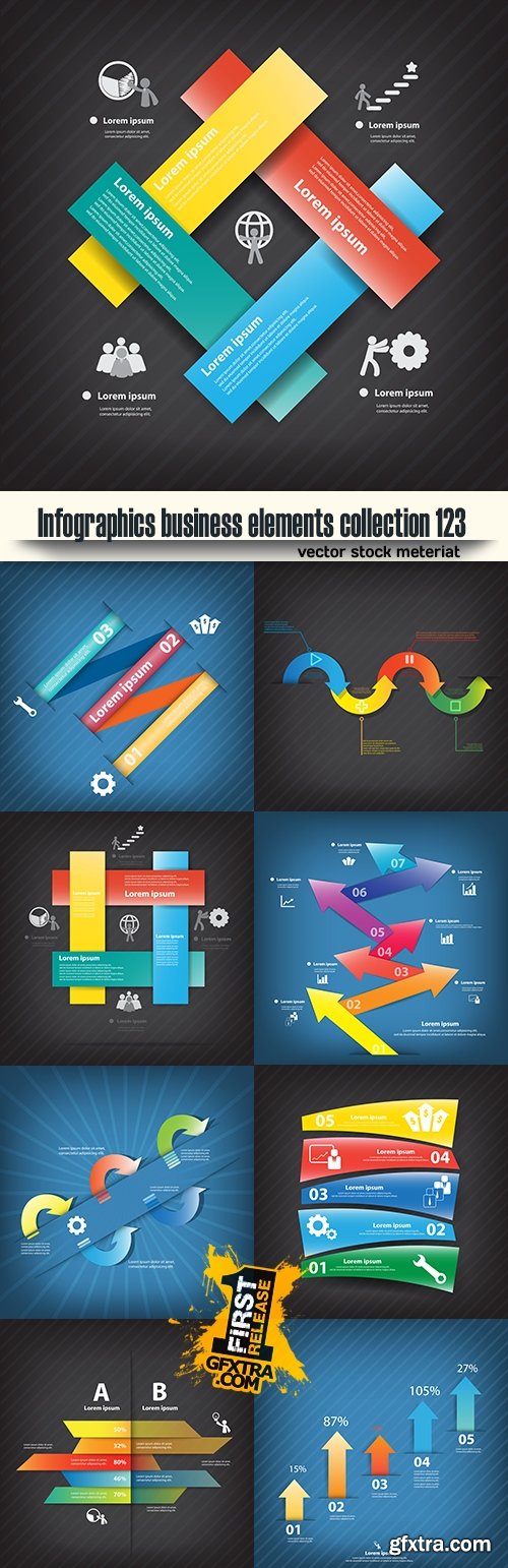 Infographics business elements collection 123