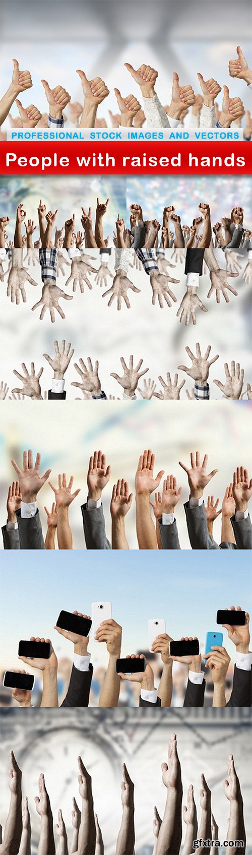 People with raised hands - 7 UHQ JPEG