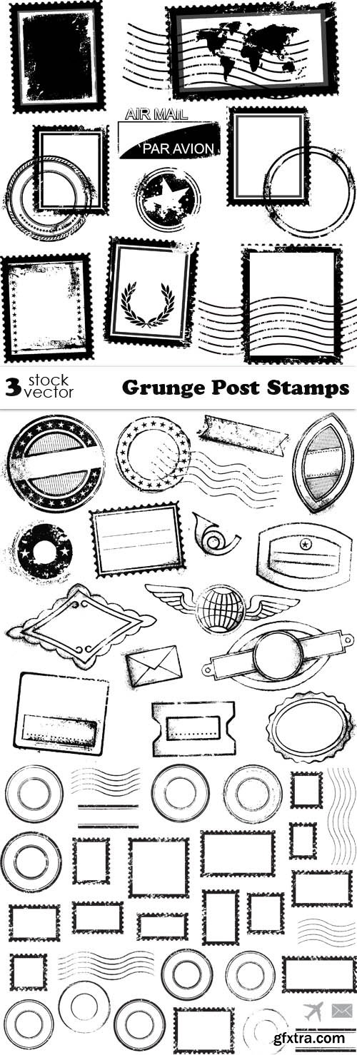 Vectors - Grunge Post Stamps