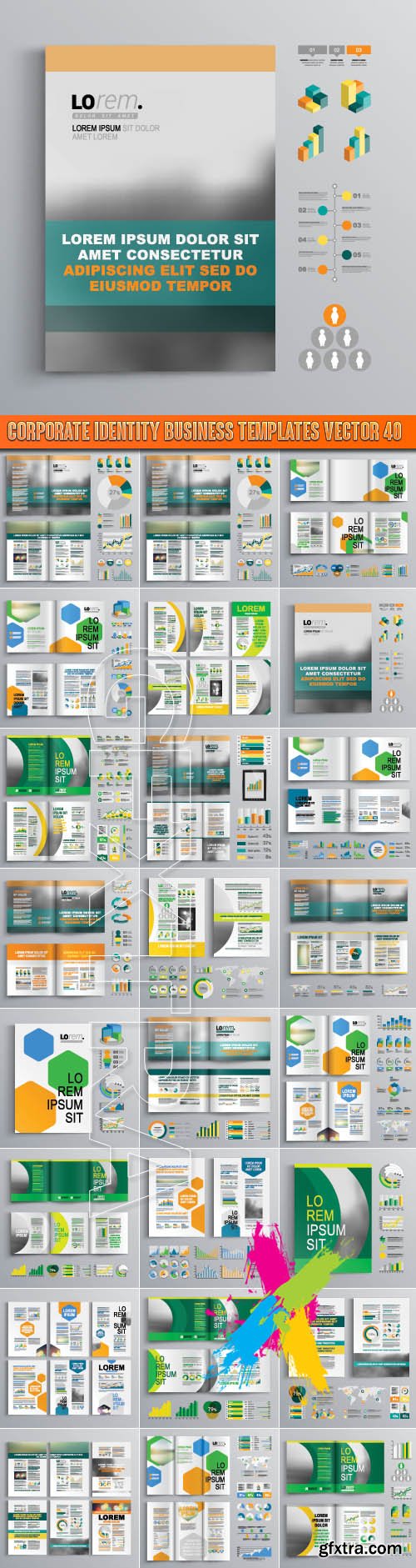 Corporate identity business templates vector 40