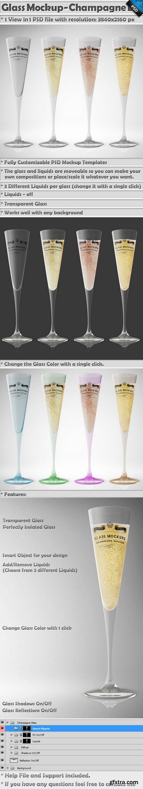 CM - Glass Mockup - Champagne Glass Vol 8 886616