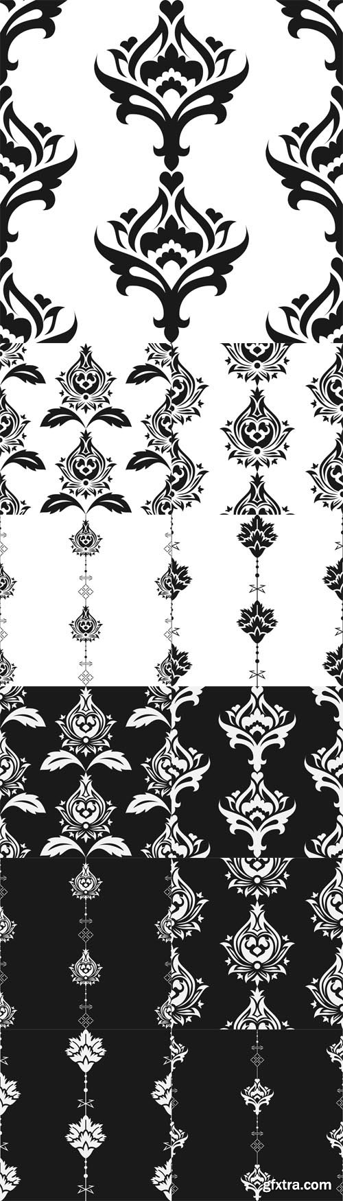 Vector Set - Seamless eastern style pattern. Arabic ornament