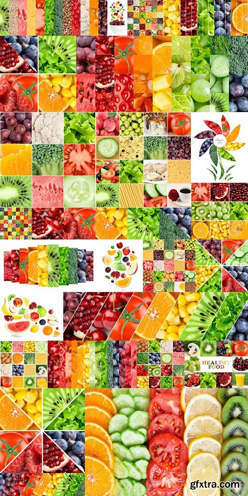 Color fruits, berries and vegetables 2