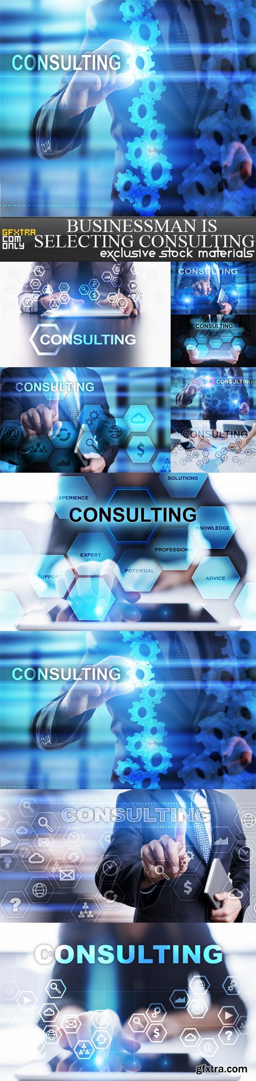 Businessman is selecting Consulting, 10 UHQ JPEG
