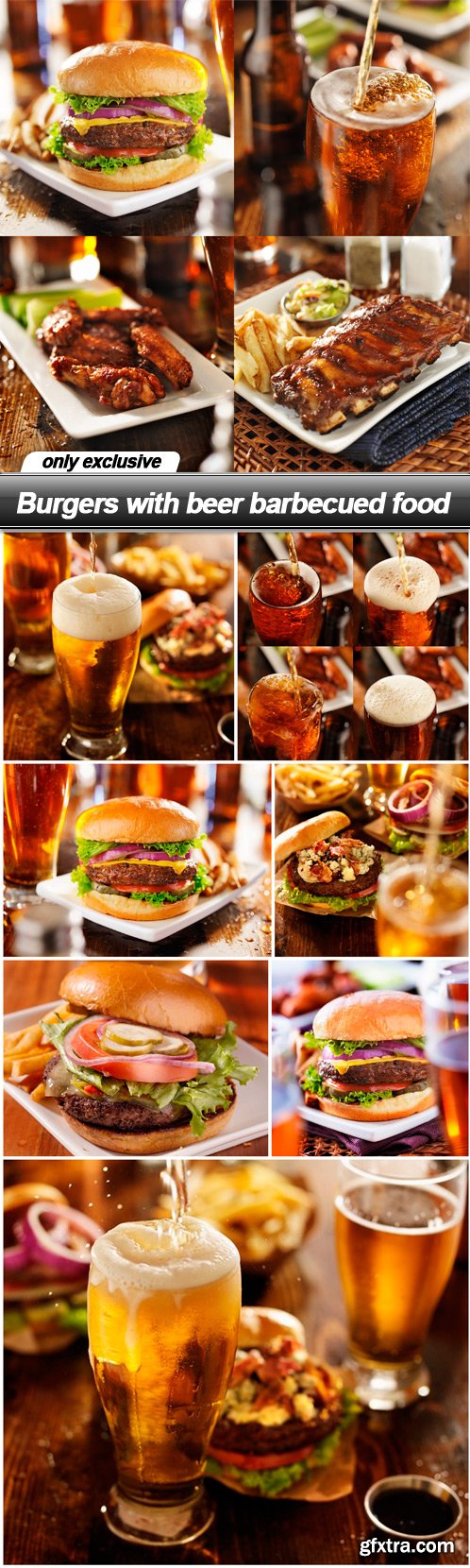 Burgers with beer barbecued food - 8 UHQ JPEG