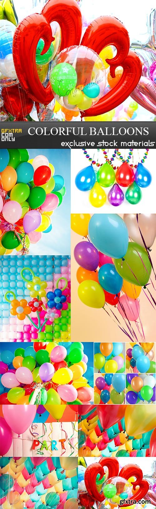 Colorful balloons, 10 x UHQ JPEG