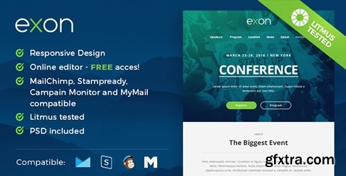 ThemeForest - Exon v1.2 - Responsive Email and Newsletter Template - 16197038