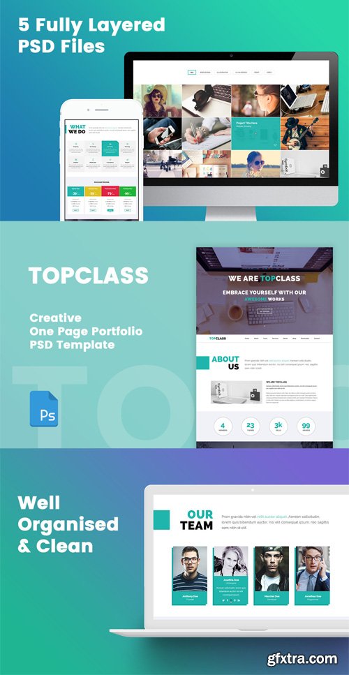 TOPCLASS - One Page Creative PSD Template