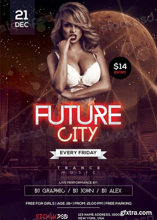 Future City V5 PSD Party Flyer