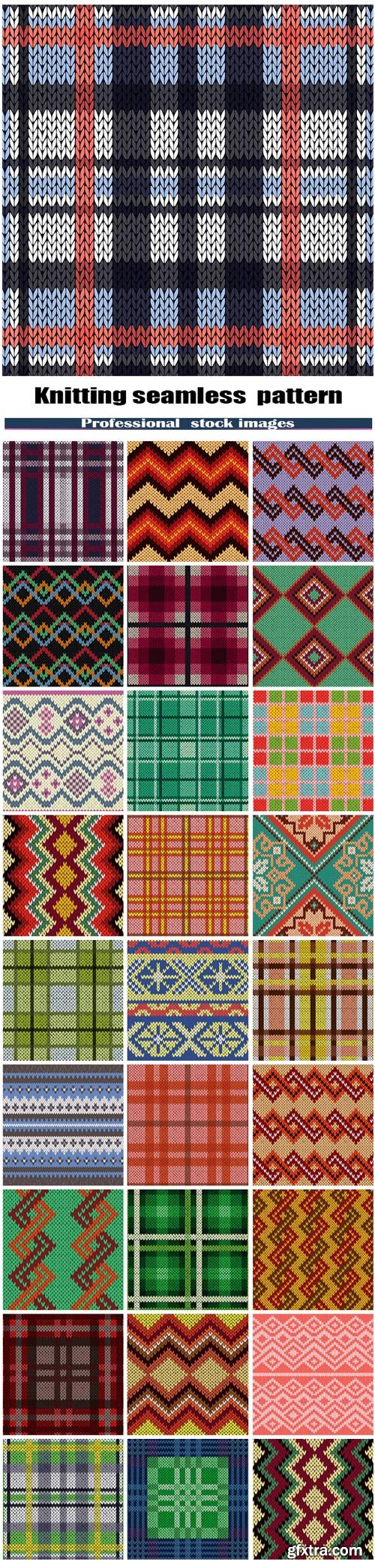 Knitting seamless geometric multicolor pattern
