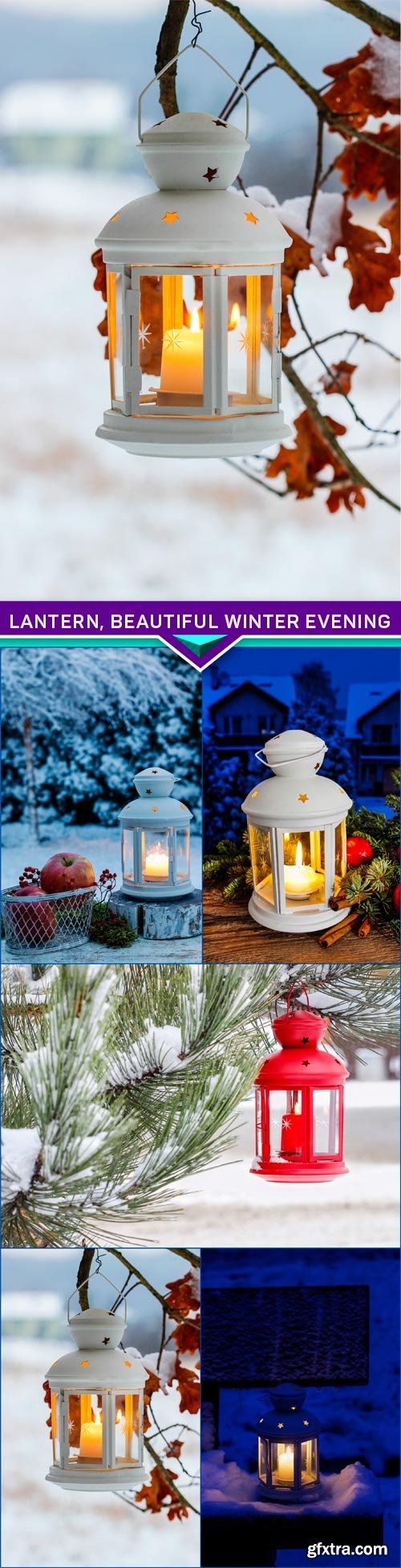 lantern, beautiful winter evening 5X JPEG