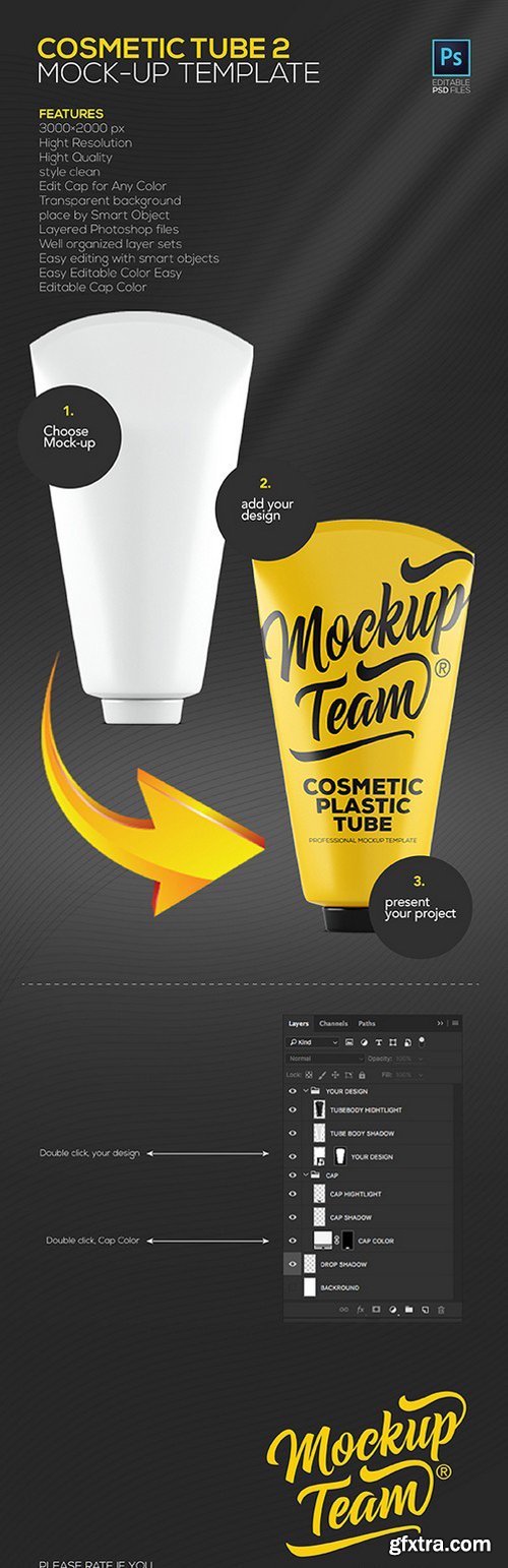 CM - Cosmetic Tube 2 Mock-up Template 911455