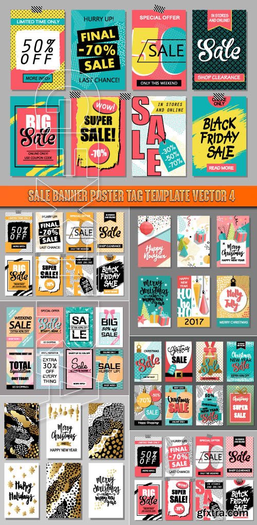 Sale Banner poster tag template vector 4